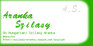 aranka szilasy business card